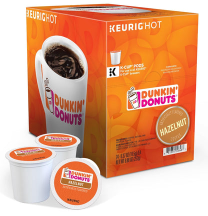 Dunkin' Donuts Original Blend K-Cup Pods, pack of two, showcasing the coffee pods with Dunkin' Donuts branding for Keurig machines