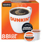 Dunkin' Donuts Original Blend K-Cup Pods, pack of two, with 108 single-serve coffee pods for compatible coffee makers.