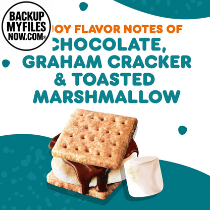 Six 11 oz bags of Dunkin’ S’Mores flavored ground coffee, featuring the coffee bags with branding and flavor label.