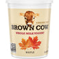 Brown Cow® Cream Top Whole Milk Yogurt with Maple flavor, creamy texture in a jar, from Duo Grocery.