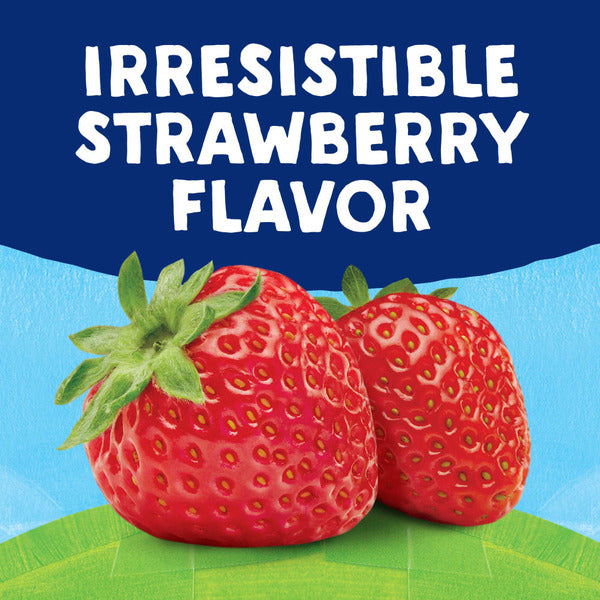 Creamy Stonyfield Organic Strawberry Whole Milk Probiotic Yogurt in a cup with fresh strawberries on top.
