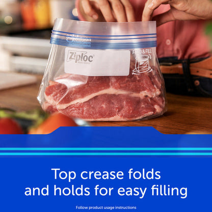 Ziploc Freezer Gallon Bags by Duo Grocery, clear plastic bags for freezing and storing large food items, sealed with zipper closure.