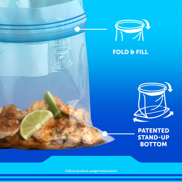 Ziploc Freezer Gallon Bags by Duo Grocery, clear plastic storage bags for freezing large food portions.