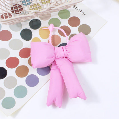 Fabric plaid bowknot bag pendant accessory by My Store