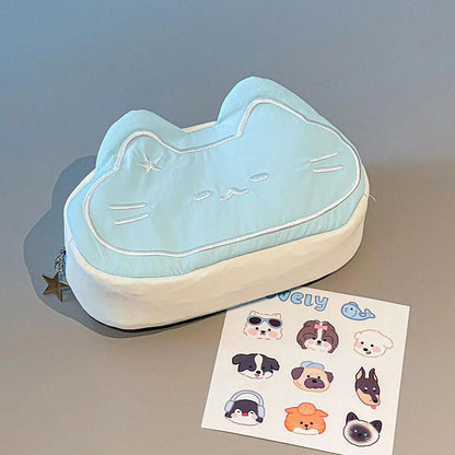 Cartoon cute caramel cat pencil case in a playful design