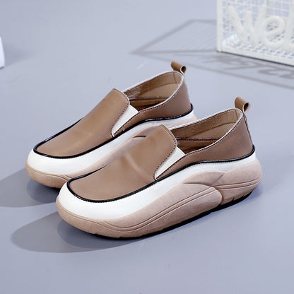 BackupMyFilesNow Luxe Comfort Leather Loafers in brown, showcasing sleek design and smooth leather finish.