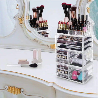 Household fashion cosmetics storage box by My Store, compact organizer with multiple compartments