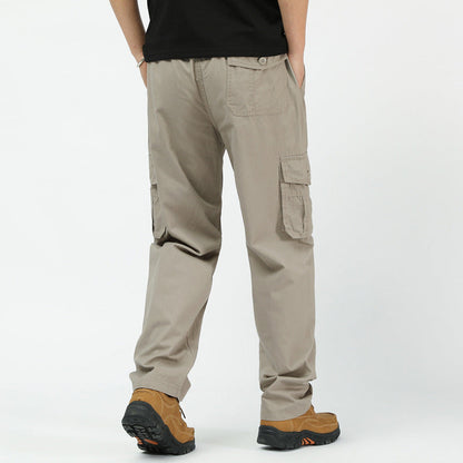 Men's casual plus-size multi-pocket work pants in a durable, practical design