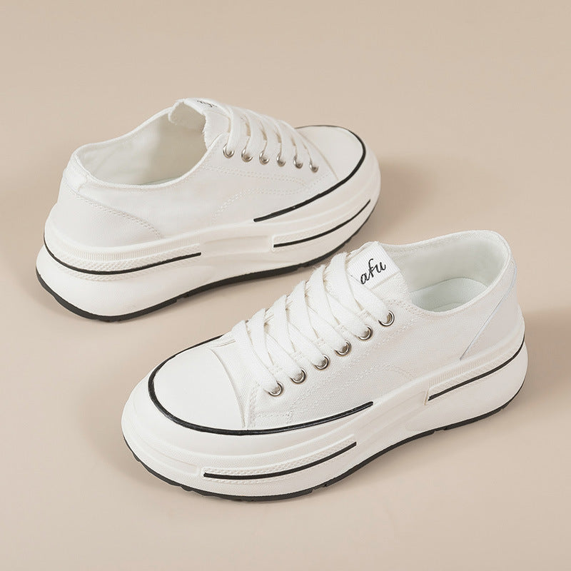Fashionable Women's Thick-Soled Canvas Casual Shoes