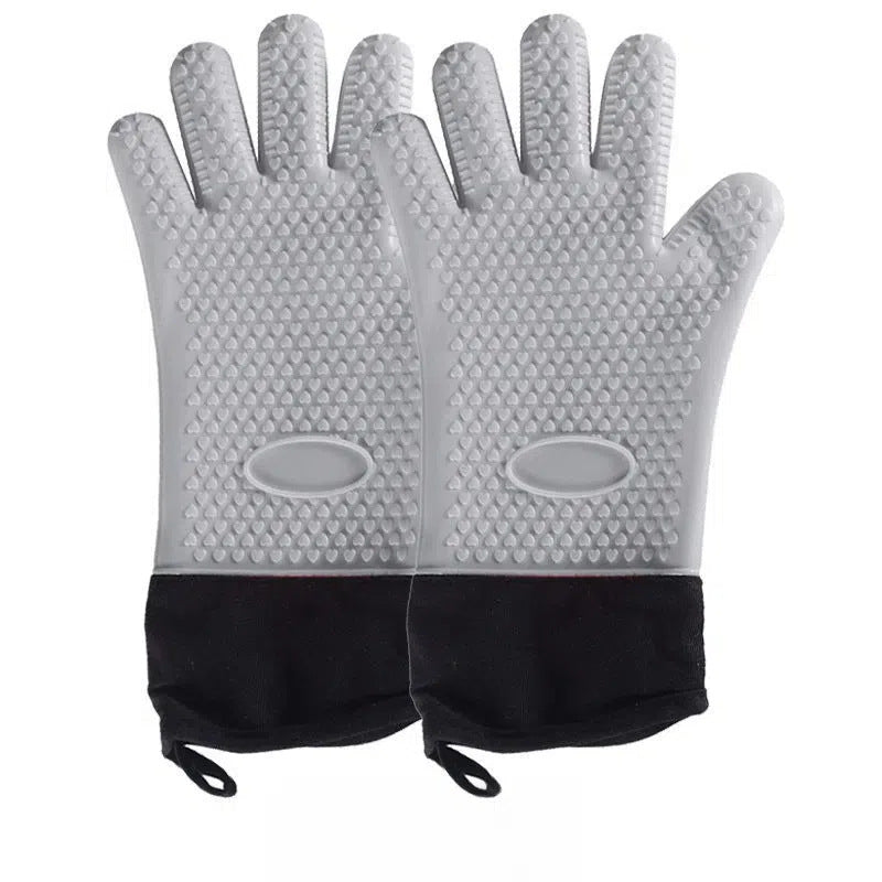 High-temperature-resistant non-slip thickened scald-proof insulated kitchen oven mitts