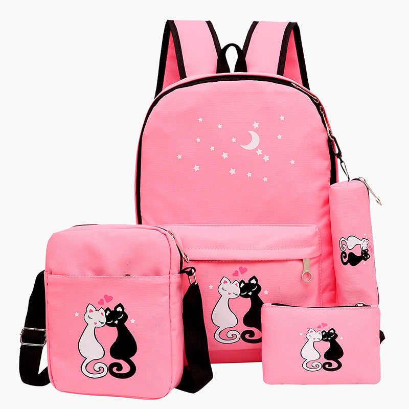Children's cartoon cute canvas bag featuring a playful character design and sturdy fabric handles