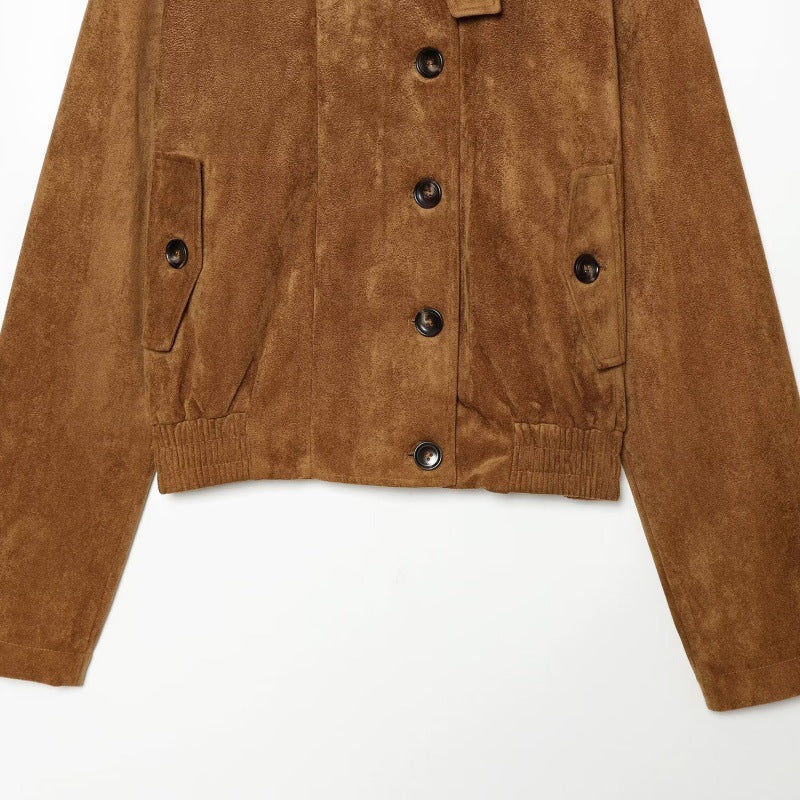 Women's retro stand-collar elastic-waist jacket coat in a classic design by My Store