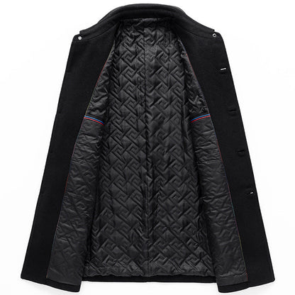 Lapel New Middle-aged Men Coat Woolen Coat
