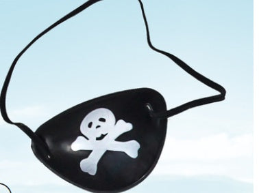 Halloween pirate blindfold, black eye patch accessory with skull design by My Store