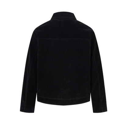 Men's deconstructed cropped relaxed-fit casual jacket in minimalist outerwear design