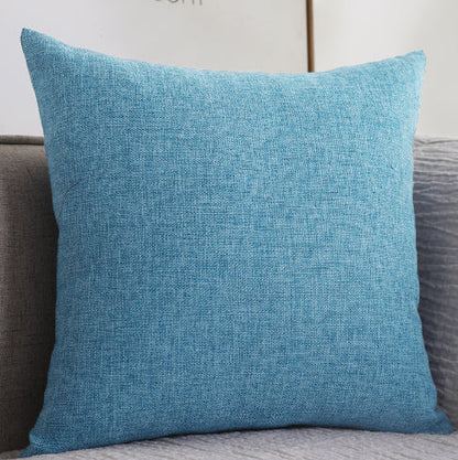 Plain cotton linen thickened square sofa cushion pillow in neutral fabric.