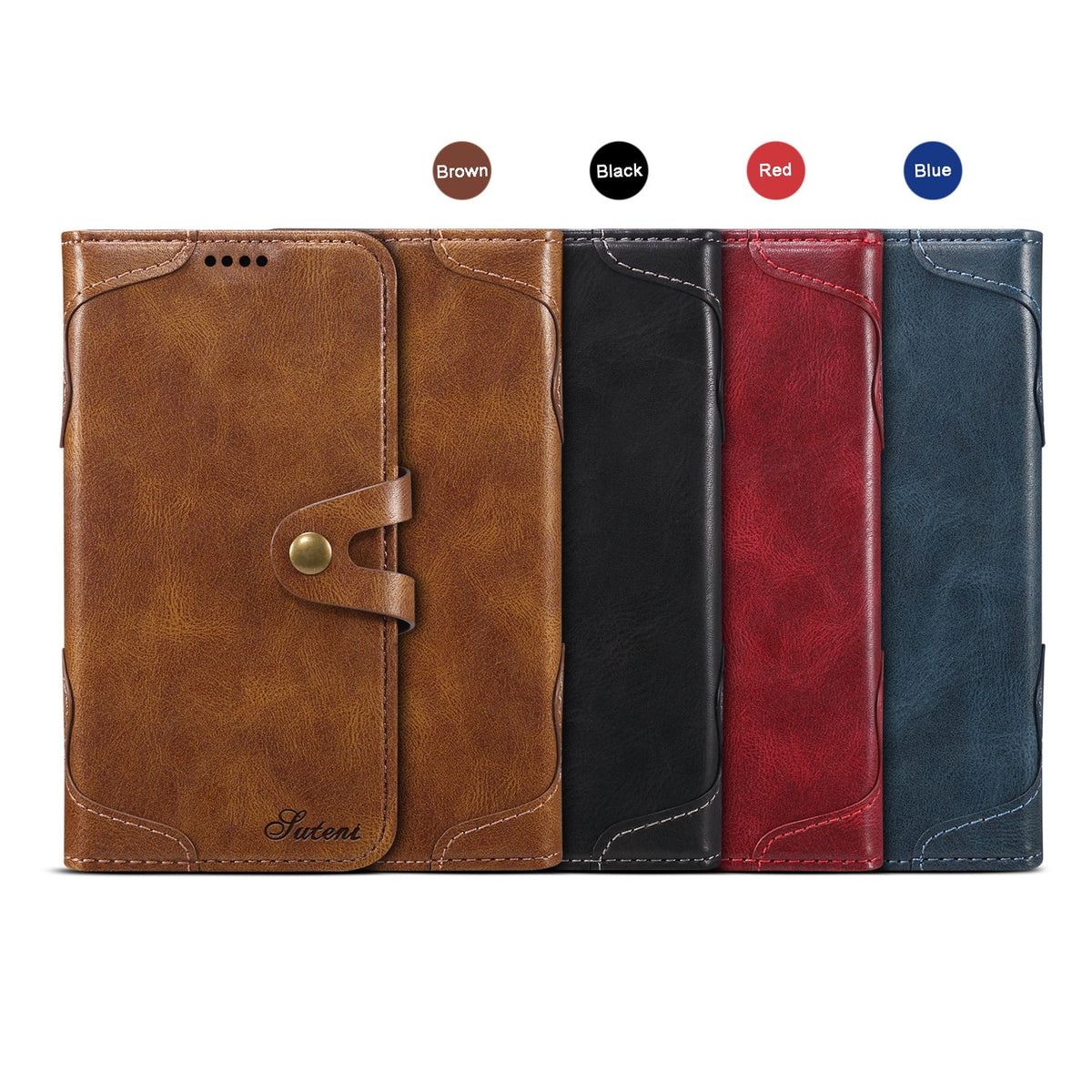 Flip leather wallet phone case bag with card slots and magnetic closure