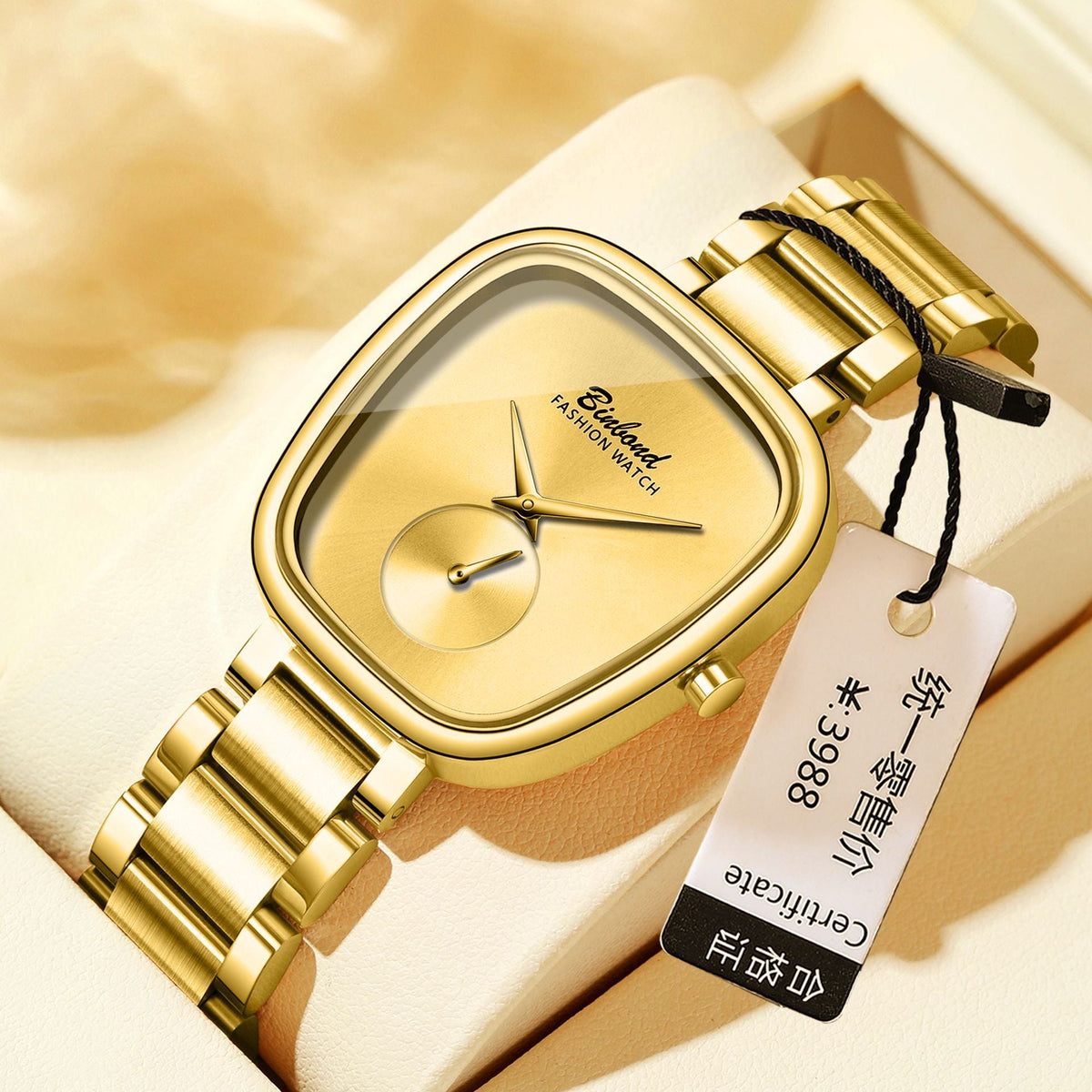 Women's waterproof stainless steel quartz watch with silver-tone case and bracelet