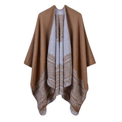 Thickened warm women’s cashmere shawl in a soft, cozy wrap design