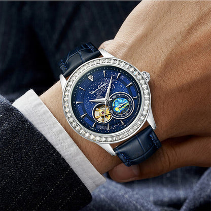 VanGogh Men's Geneva Series art automatic mechanical watch with visible detailed dial and classic design