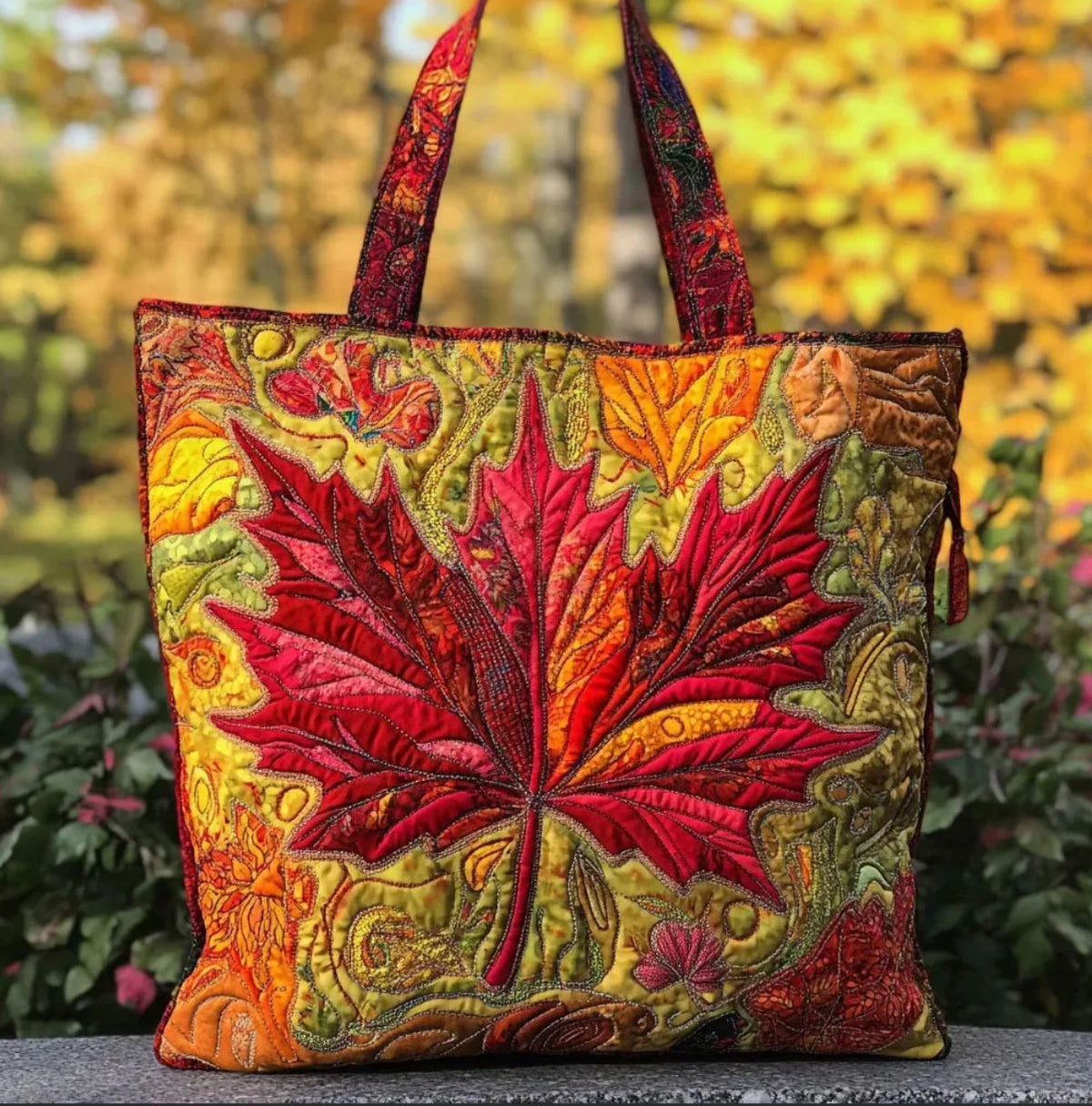 Digital-print quilting tote bag with cotton-padded jacket design for casual commuting