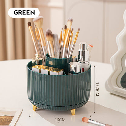 360 rotating makeup brush holder and organizer for countertop cosmetics and skincare storage in color 4
