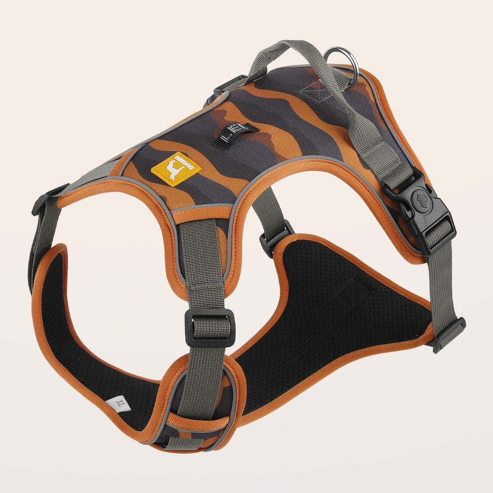 Reflective dog chest and back commuter harness with hand holding rope