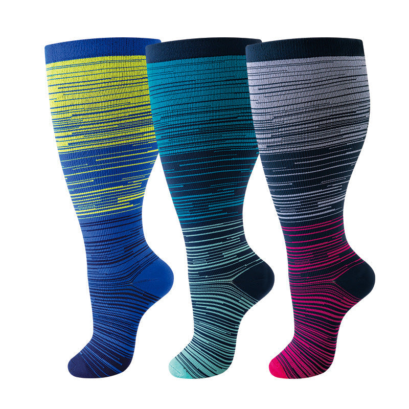 Plus-size nylon compression socks for men and women, designed as comfortable nurse socks