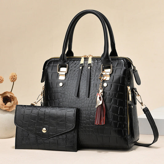 Women’s crocodile-print handbag and crossbody bag set of two by My Store