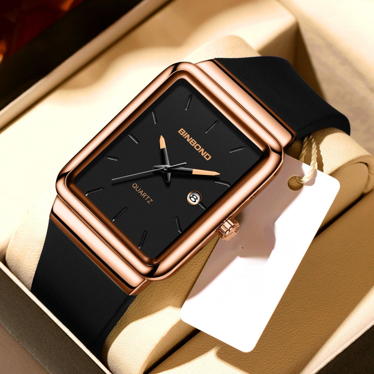 Sleek stylish waterproof men's watch with a modern design
