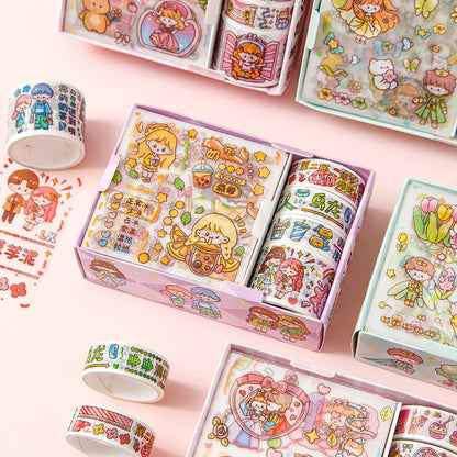 Cute cartoon tape sticker gift box with assorted children's film stickers by My Store