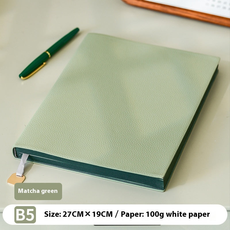 Litchi pattern soft leather covered notebook by My Store, showing textured cover and compact design