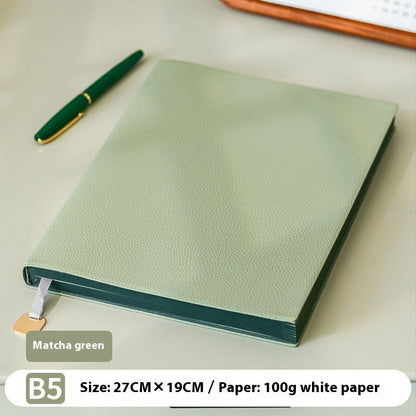 Litchi pattern soft leather covered notebook by My Store, showing textured cover and compact design
