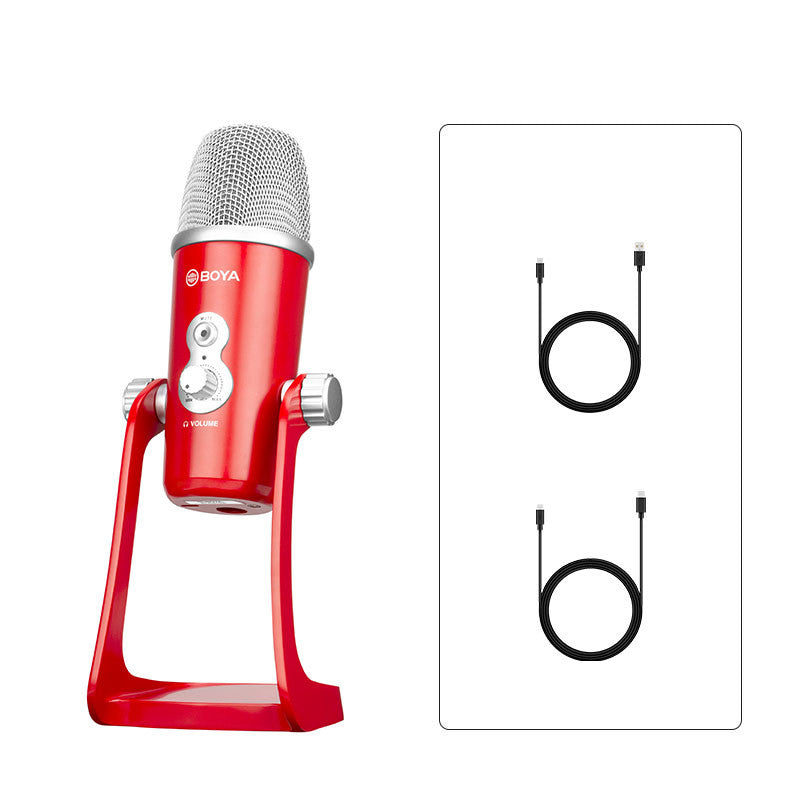 Condenser microphone for broadcast recording with built-in sound card 恒一