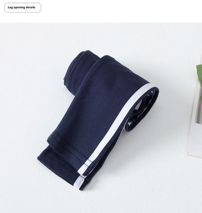 Stretchy long outdoor pants for kids by My Store, designed for comfortable movement