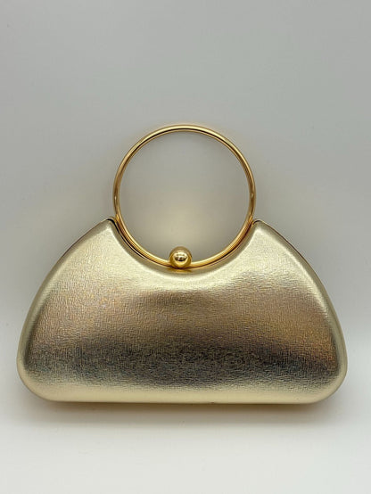Women's minimalist metal frame evening clutch handbag for parties
