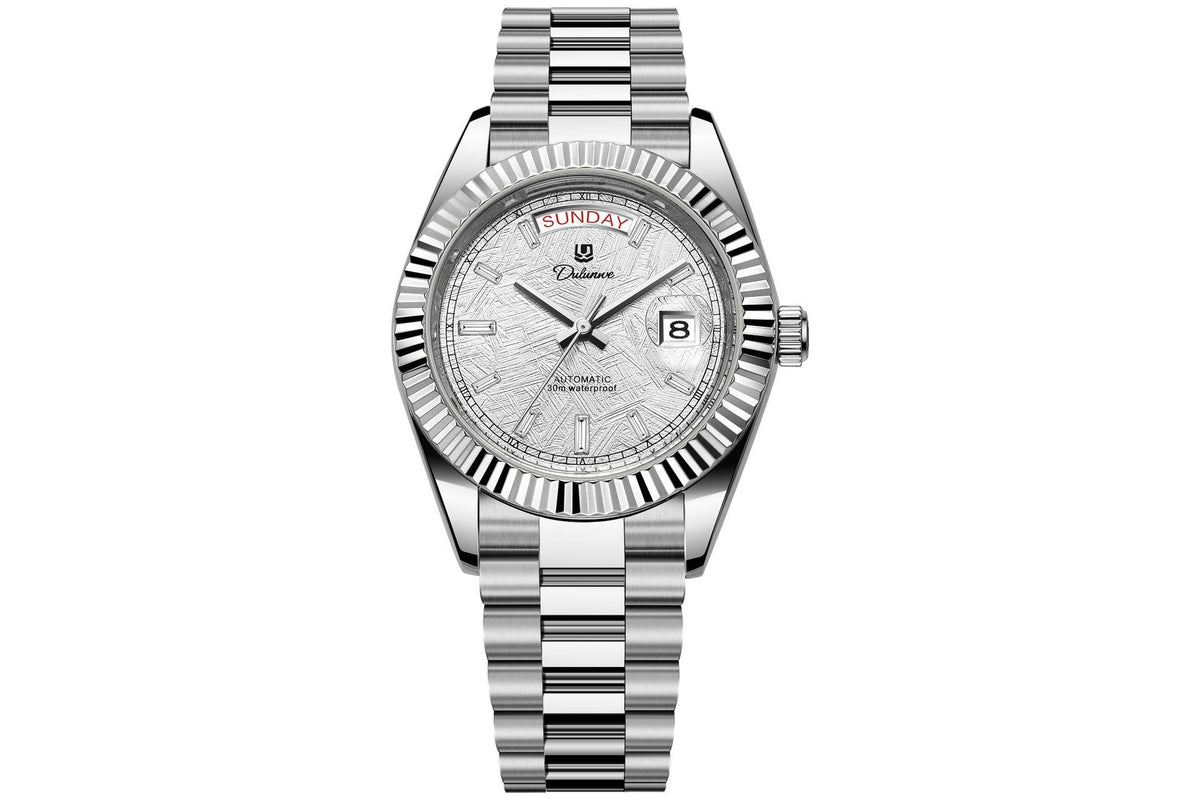 Dual-calendar automatic mechanical men's watch with classic dial and date displays