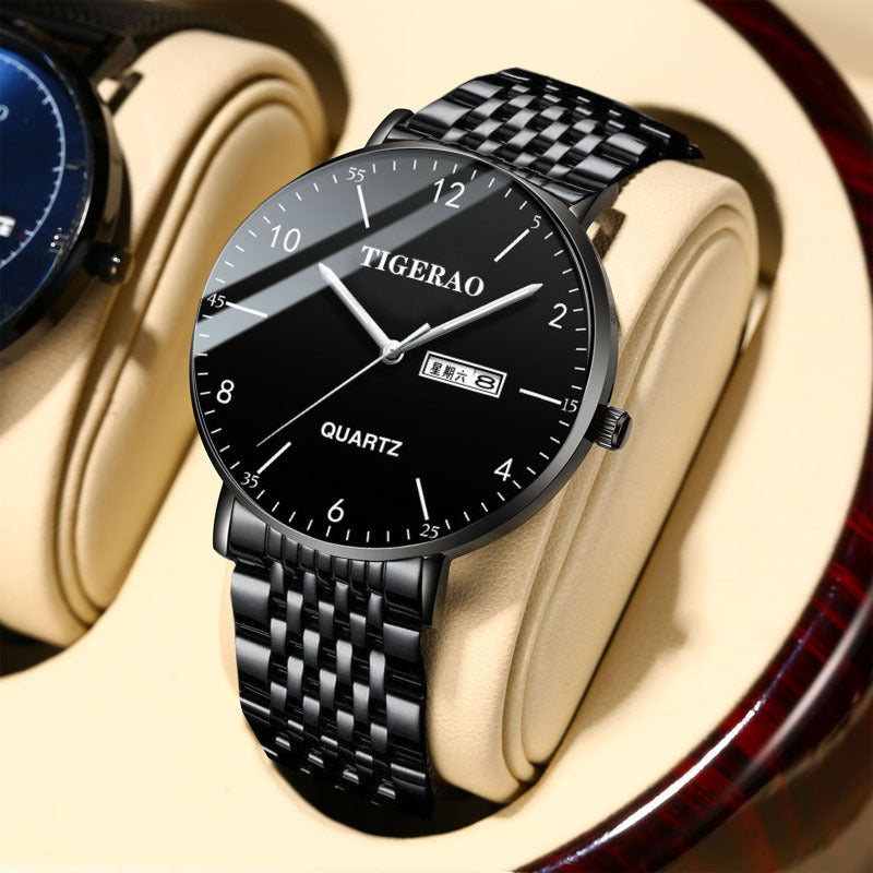 Water-resistant luminous fully automatic movement watch with a sleek design and clearly visible dial.