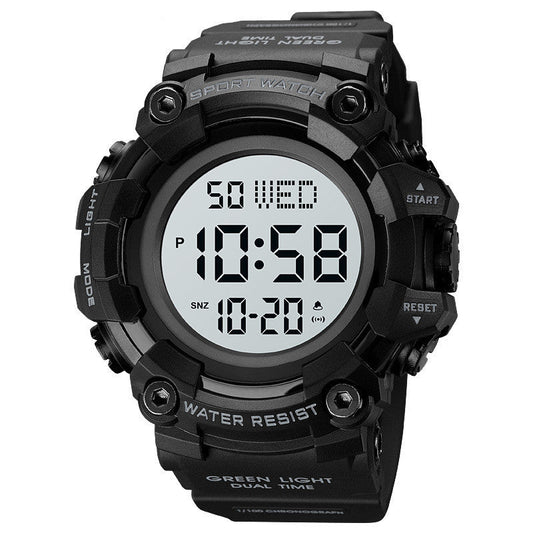 Large dial waterproof fashion watch for male students, trendy design with clear analog display