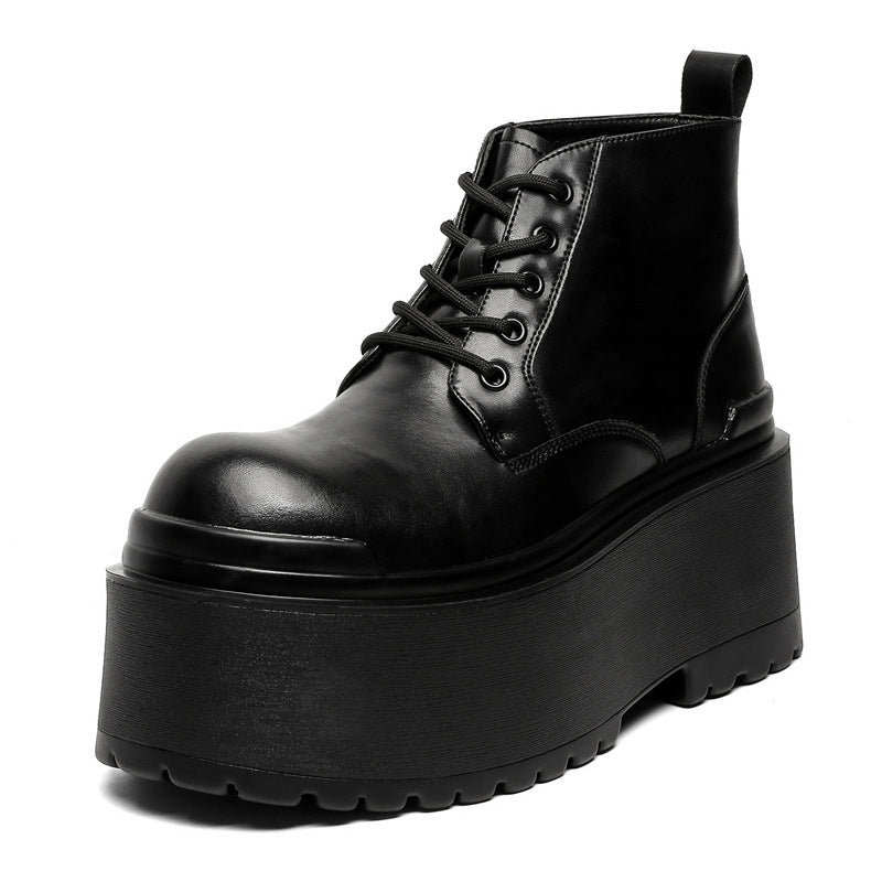 British-style vintage chunky-soled men's shoes in classic leather design
