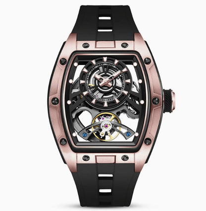 Men's transparent barrel-shaped luminous waterproof mechanical watch by My Store