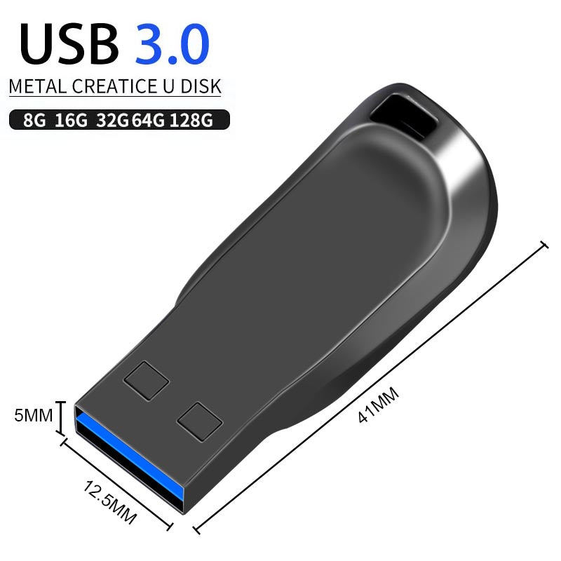 Silver Black Metal U Disk for Convenient File Storage