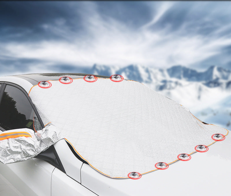 Front windshield half cover car clothing snow shield by My Store covering a vehicle windshield