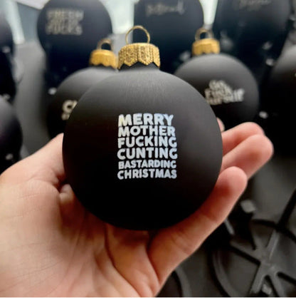 Funny Christmas ornament black decoration with festive holiday design