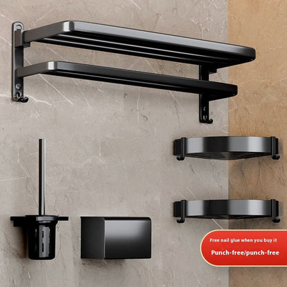 Black bathroom towel rack pendant by My Store, wall-mounted design