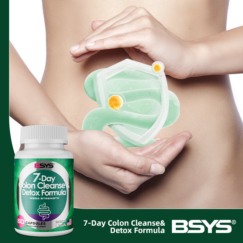 BSYS 7 Day Colon Cleanse & Detox Formula 60 capsules bottle and packaging