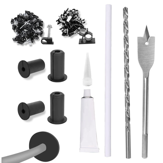 Starlink Cable Routing kit 3/4 inch Starlink Cable Grommets Accessories for Wall Cable Pass Through Mounting Kit with 3/4” Spade Drill Bit Long Drill Bit and Wall Wires Cilps