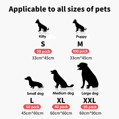 Absorbent dog pad for pet hygiene, featuring a soft, leak-resistant surface and neutral design