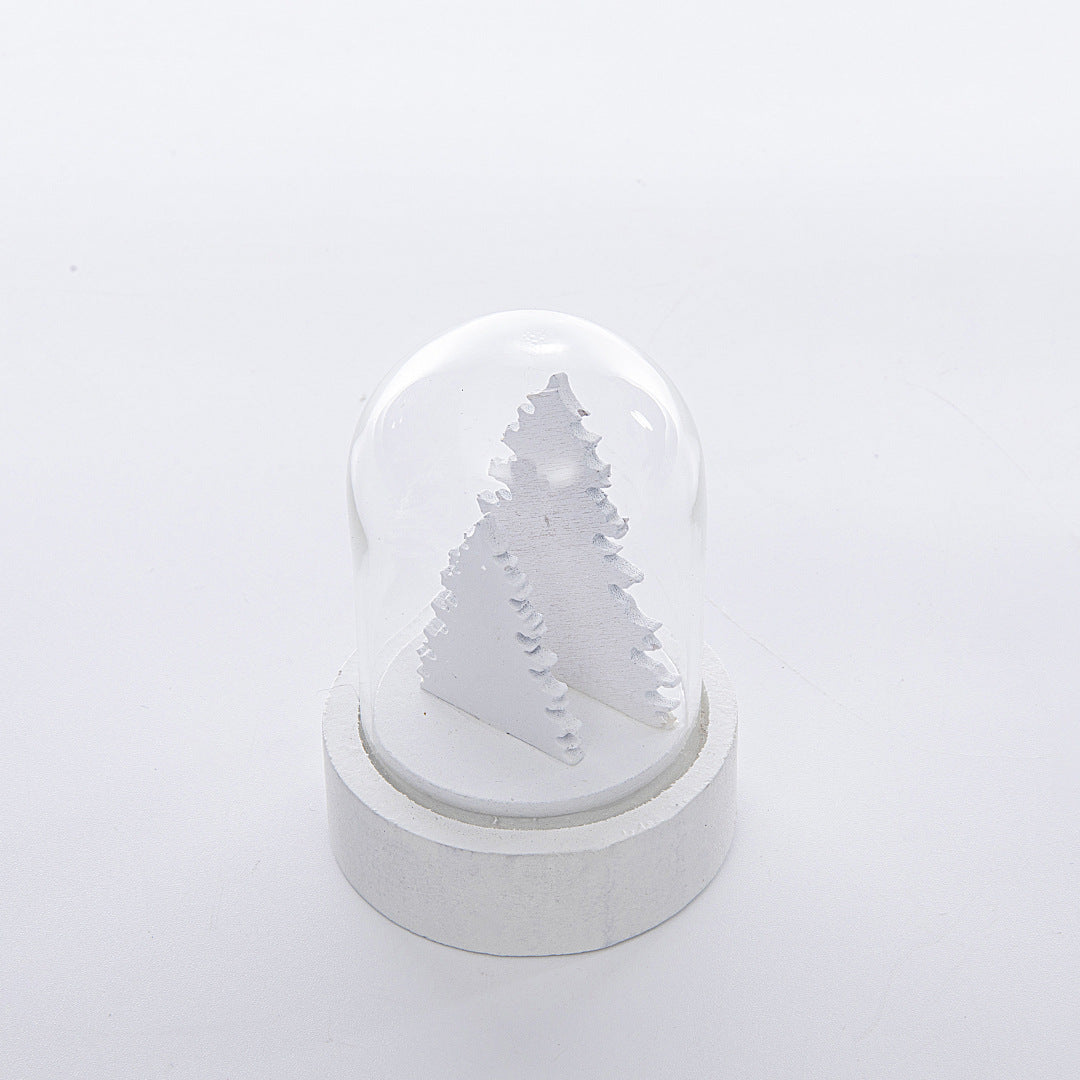 Luminous wooden house Christmas ornament with glowing windows and festive holiday decoration design
