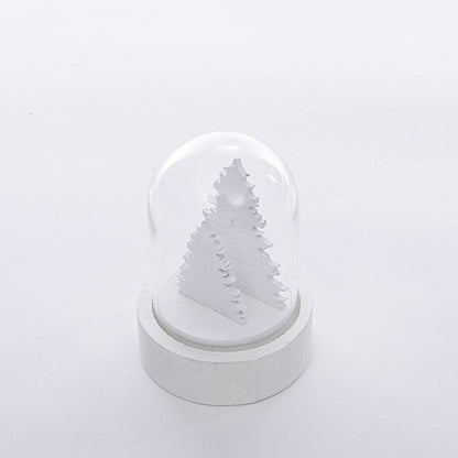 Luminous wooden house Christmas ornament with glowing windows and festive holiday decoration design